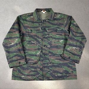 Vintage Cabela's Tiger Stripe Camo Field Jacket‎ Mens Large Coat Military USA
